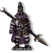 Wraith knights are the most powerful creations of the Lich Lord. They appear to be suits of heavy armour containing nothing but a black emptiness and a pair of burning eyes. 
