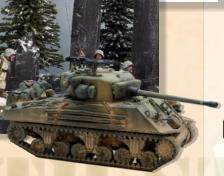 A Rubicon Models Sherman tank, with extra stowage added.